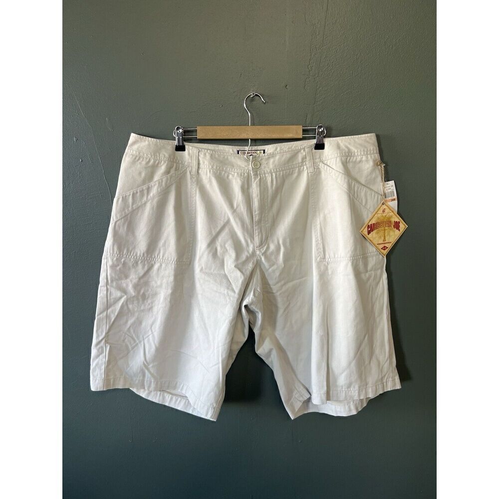 Caribean Joe Womens White Chino Shorts Size 24W NWT